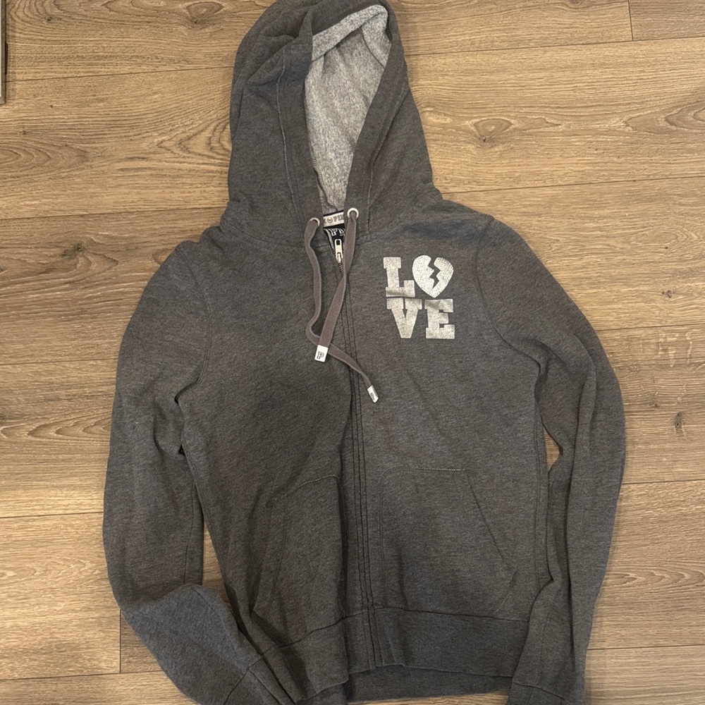 PINK Victoria's Secret Charcoal Heart Sweater - Picture 2 of 5